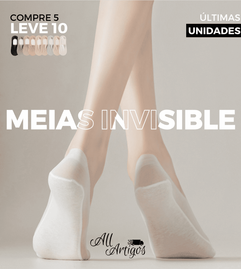 F Meias Invisible™ - Respiráveis, Invisíveis & Confortáveis (Compre 5 Leve 10) - AllArtigos