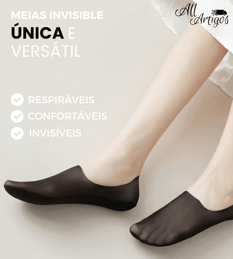 F Meias Invisible™ - Respiráveis, Invisíveis & Confortáveis (Compre 5 Leve 10) - AllArtigos